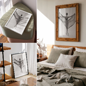 Vintage poszter Tábortűz a tóparton