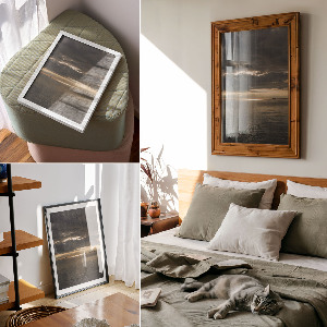 Retro plakát Színes házak