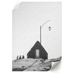 Vintage poszter városi panorámával