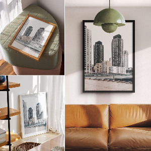 Vintage poszter Egy híd a zöld növényzet között