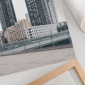 Vintage poszter Egy híd a zöld növényzet között