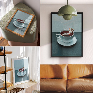 Retro plakát Őszi tájkép