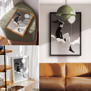 Vintage poszter Nő a vízparton