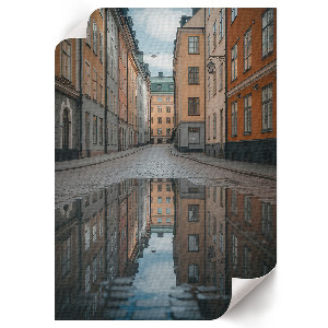 Vintage poszter ködös erdő motívummal