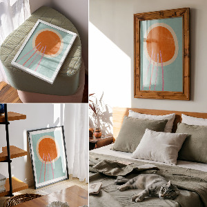 Retro plakát Repülő esernyő