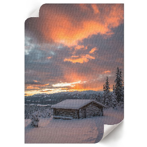 Retro poszter Zimní krajina