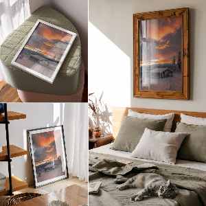 Retro poszter Zimní krajina