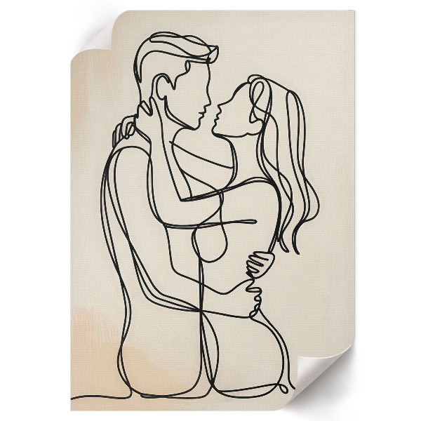 Vintage poszter Láska lineart