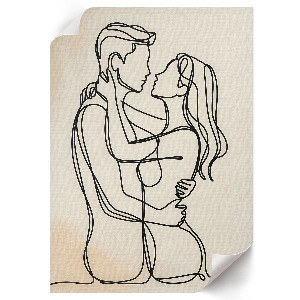 Vintage poszter Láska lineart