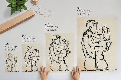 Vintage poszter Láska lineart