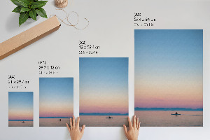 Retro poszter Kajak a západ slunce