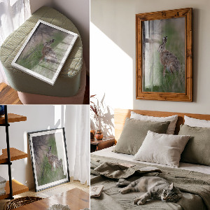 Retro plakát Zajíc v přírodě