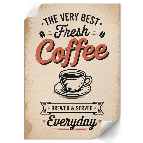 Retro poszter Vintage plakát s kávou