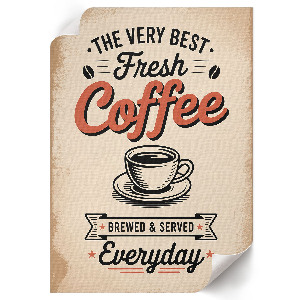 Retro poszter Vintage plakát s kávou