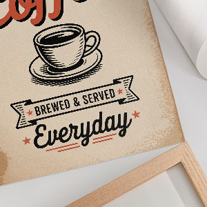 Retro poszter Vintage plakát s kávou