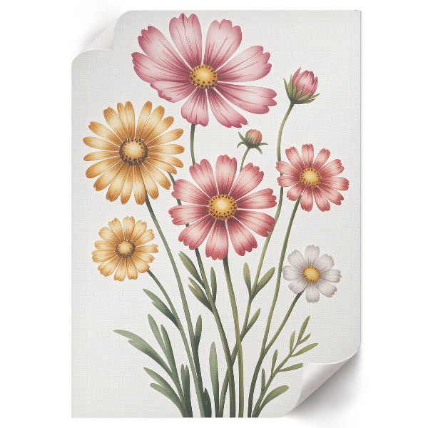 Retro poszter Barevné květiny