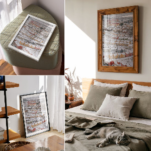 Retro poszter Zimní krajina