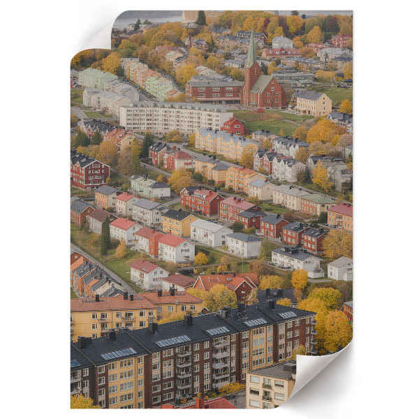 Retro plakát Malebné město