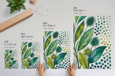 Retro plakát Zelené listy