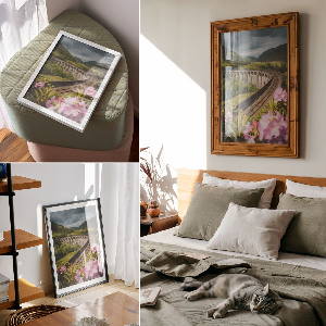 Retro plakát Klidná krajina