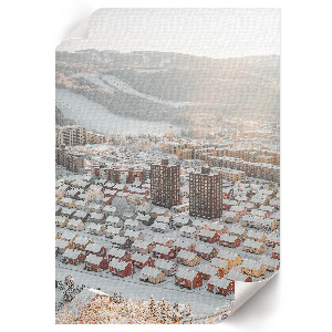 Retro plakát Zimní panorama