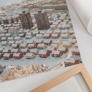 Retro plakát Zimní panorama