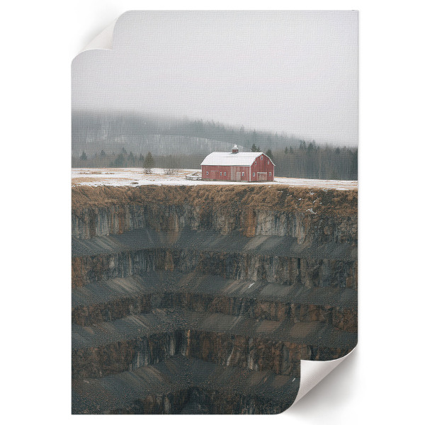 Retro plakát Zimní krajina