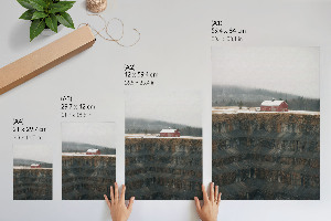 Retro plakát Zimní krajina