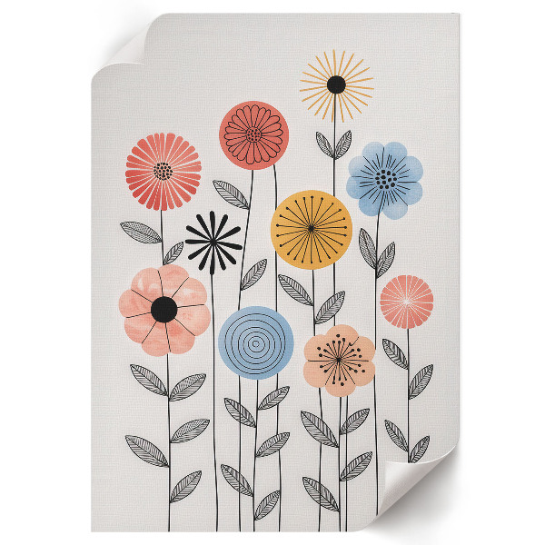 Retro poszter Květinový vzor