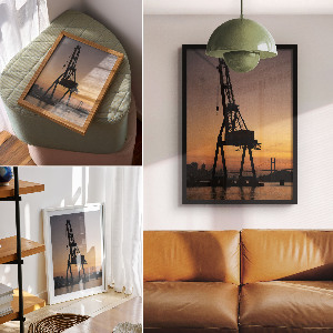 Retro plakát Západ slunce