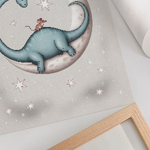 Retro plakát Dinosaurus na Měsíci