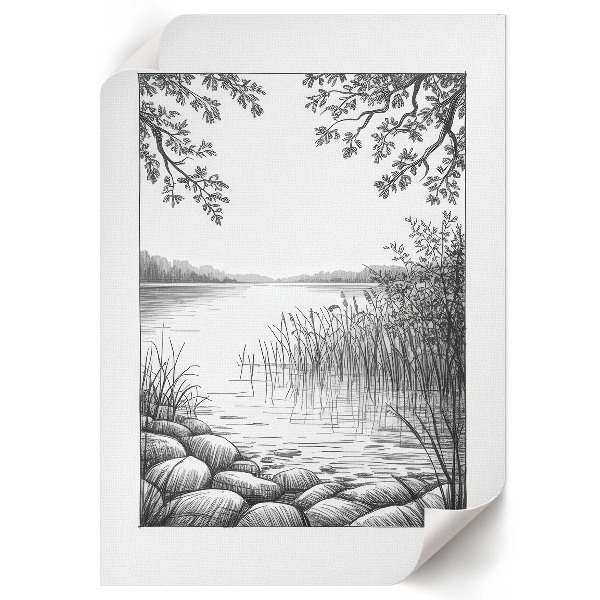 Poszter kép Náčrt jezera