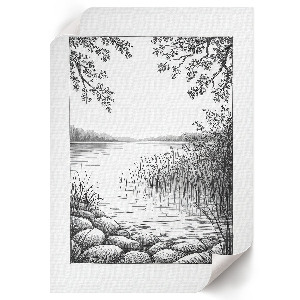 Poszter kép Náčrt jezera