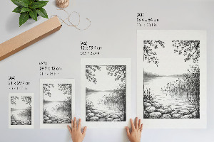 Poszter kép Náčrt jezera