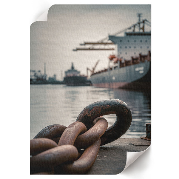 Retro plakát Průmyslový přístav