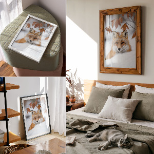 Retro poszter Zimní liška