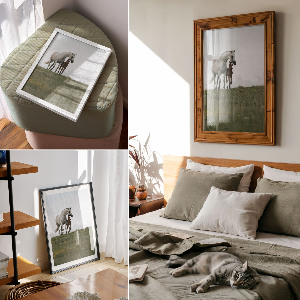 Retro plakát Koně na louce