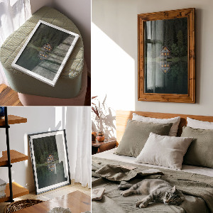 Vintage poszter Dům u jezera