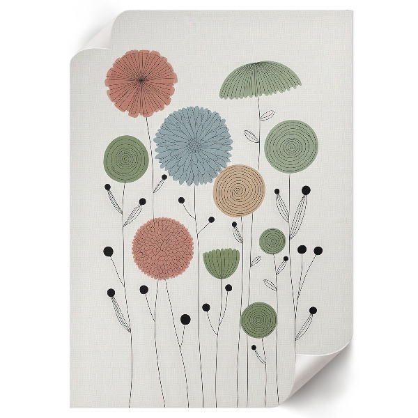 Vintage poszter Moderní květiny