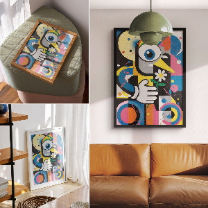 Retro plakát Barevný vzor