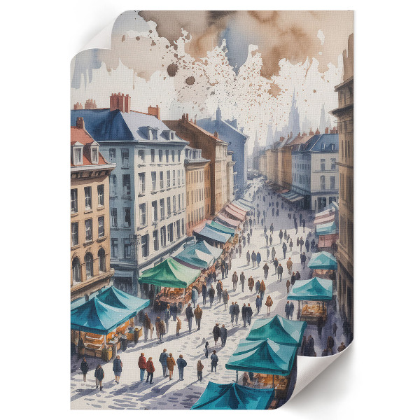 Retro poszter Akvarelové město