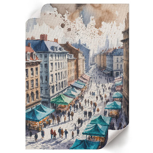 Retro poszter Akvarelové město