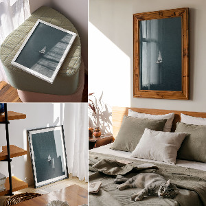 Retro poszter Plachetnice na vodě