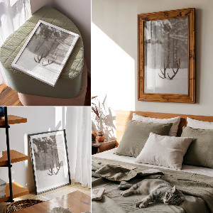 Retro plakát Parohy ve sněhu