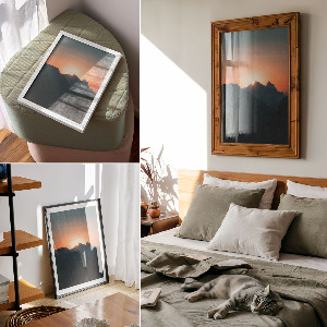 Retro plakát Horské panorama