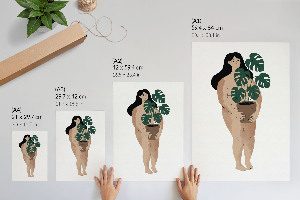 Retro plakát Žena s rostlinou