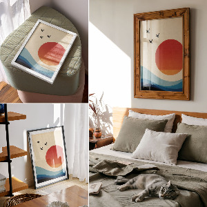 Vintage poszter Slunečná krajina