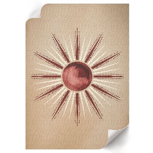 Retro poszter Boho nap motívummal