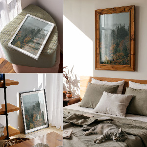 Vintage poszter Mlžný les