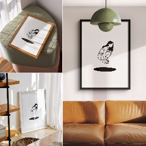 Retro poszter Žena nad dírou